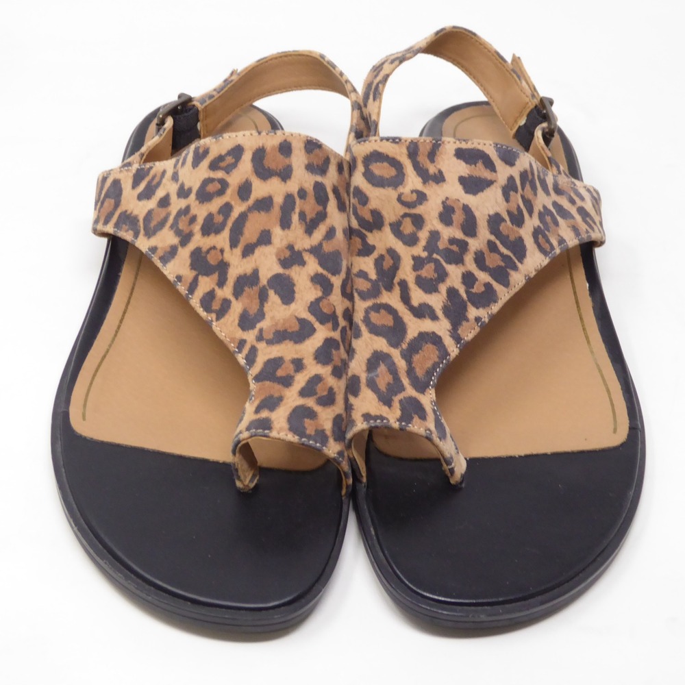 Vionic Women Ella Sandal Brown Leopard Print Slingback Leather Size 8.5 FLAWLESS - Picture 3 of 9